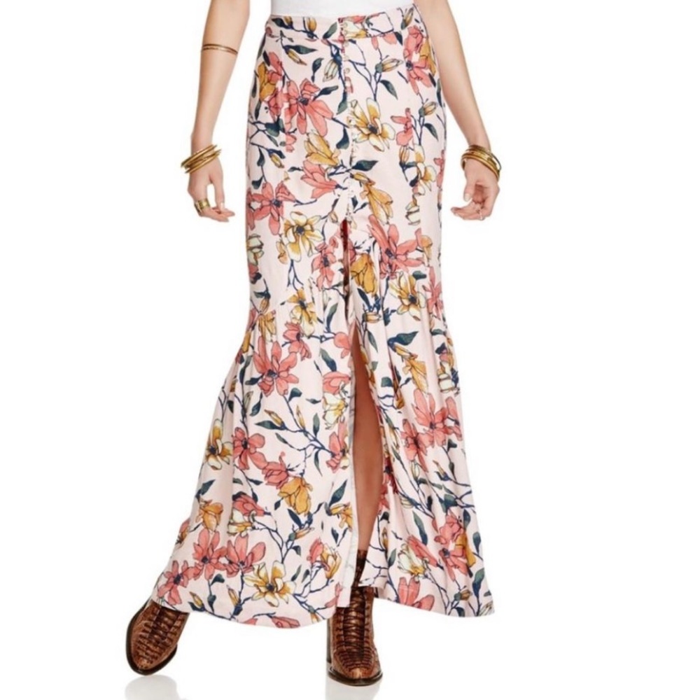 Free People Floral split skirt
